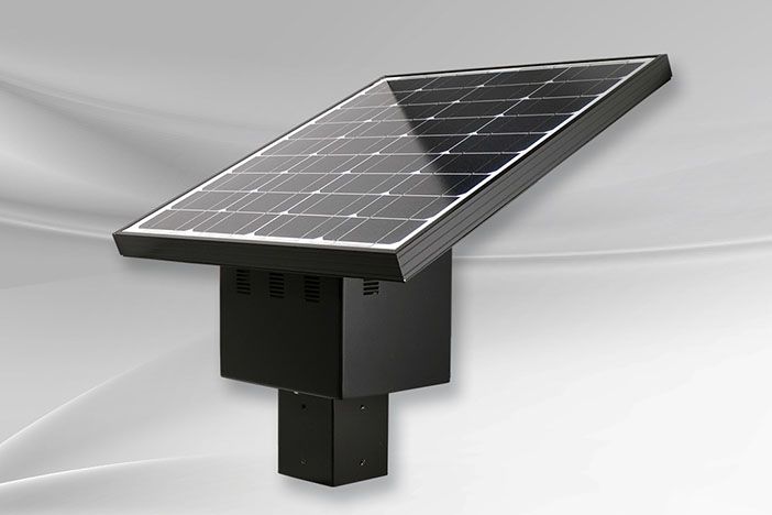 Lampadaire solaire alimenté par un module solaire de 66W pour l'éclairage des petits stationnements, parcs publics,... - Lx50 - Vision Solaire inc_0