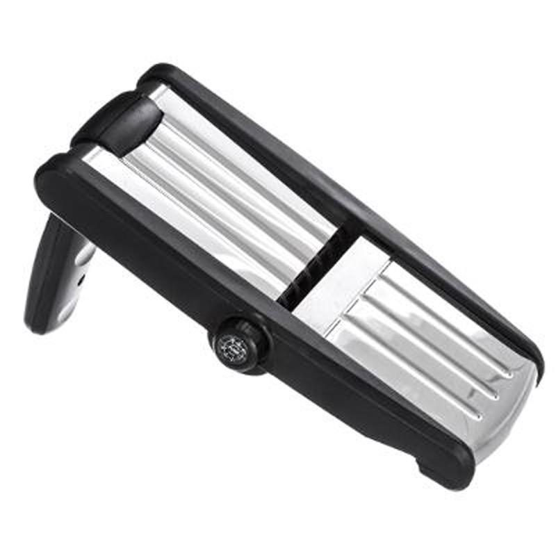 Mandoline avec poignée ajustable - 3 lames - 24 cm noir - Paris Prix_0