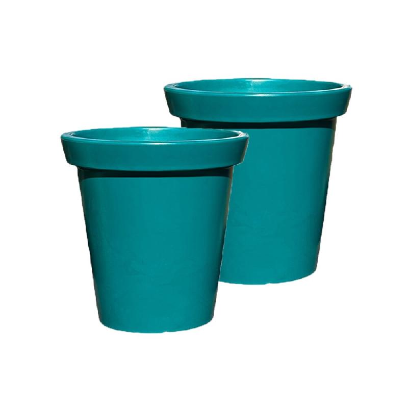PLAST'UP ROTOMOULAGE Pot de fleurs rond xxl delight 200l - lot de 2 - BUTTERFLYGREEN - bleu 0637962082623_0