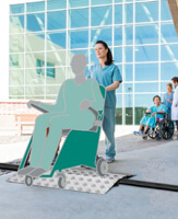 Rampe pour personnes à mobilité réduite - largeur 700mm - aluminium gaufré antidérapant - capacité 200kg_0