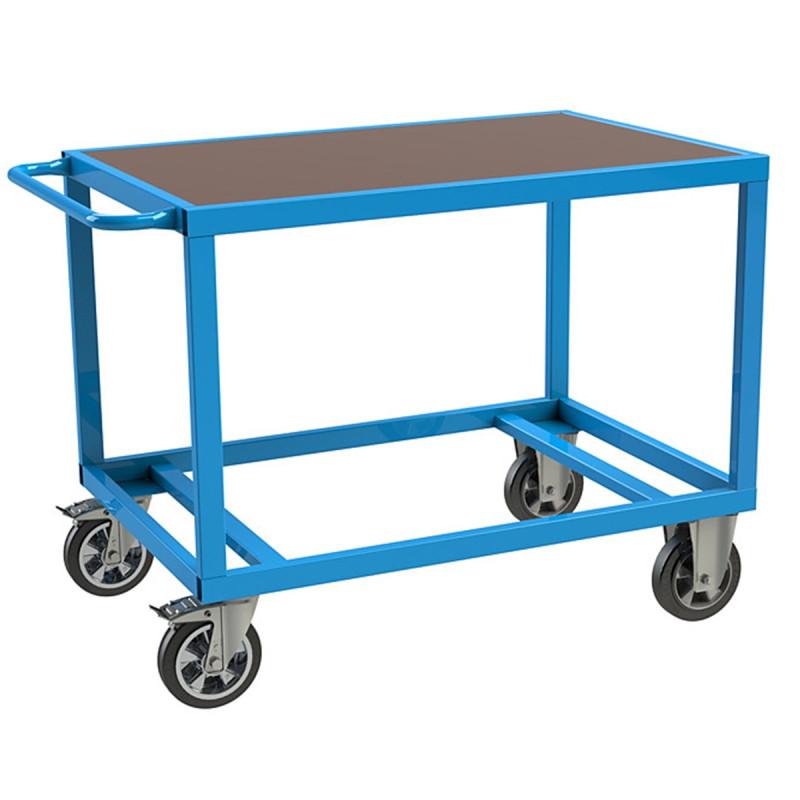 Servante établi charge lourde - plateau bois Glissnot 1200x800 mm, châssis acier renforcé - 1000 kg_0