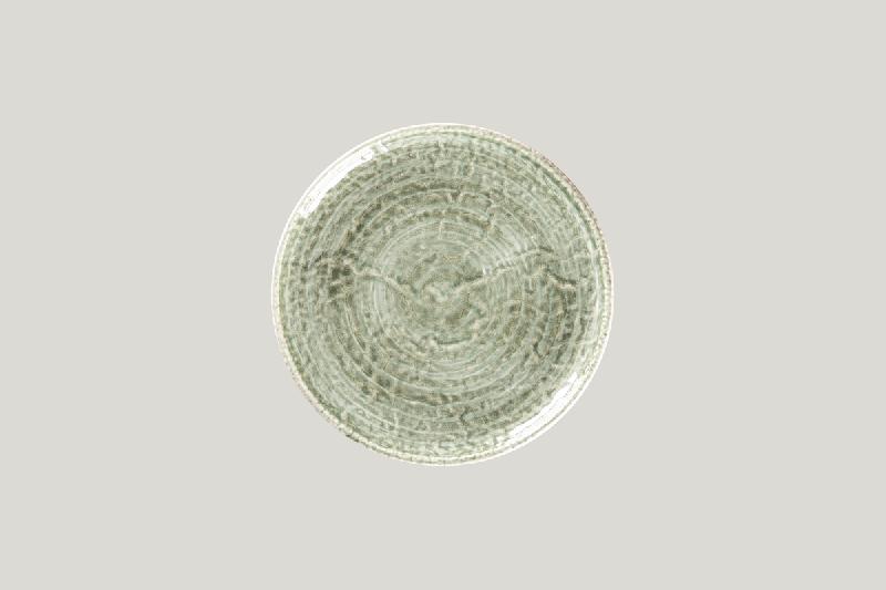 ASSIETTE PLATE COUPE ROND SAGE PORCELAINE Ø 21 CM KRUSH RAK