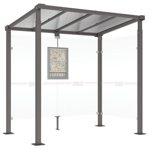 ABRI BUS MILAN 2.50 M - 1 BARDAGE LATÉRAL - GRIS PROCITY - PROCITY