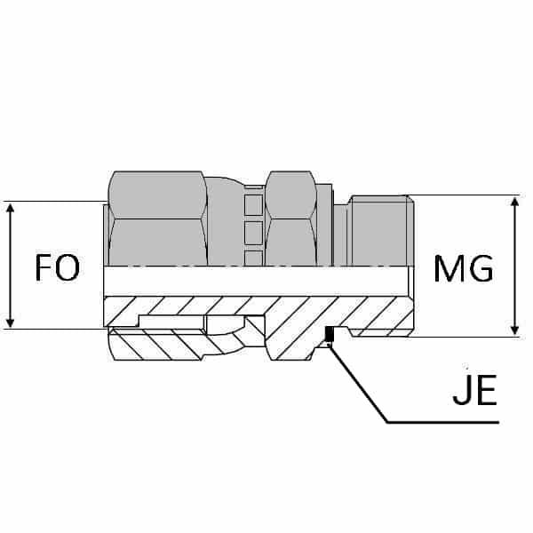 Adaptateur femelle tournant ORFS x mâle gaz cylindrique - 3/4' , 26.44 , 1