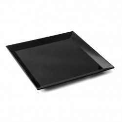 ASSIETTE CARREE 24,5 CM MELAMINE NOIRE