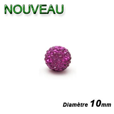 PERLES STRASS FUSHIA 10MM