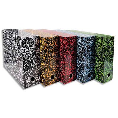 BOÎTE TRANSFERT MARBREE EXACOMPTA ANONEY - CARTON RIGIDE RECOUVERT DE PAPIER VERNIS - DOS 9 CM - COLORIS ASSORTIS - LOT DE 5
