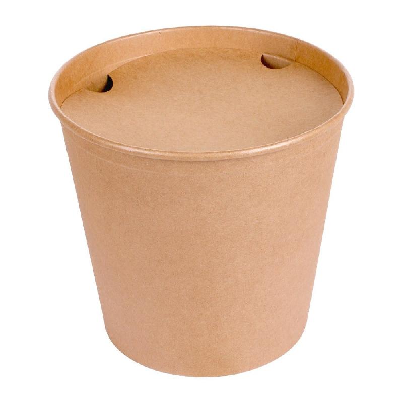 Bucket poulet avec couvercle kraft 5100 ml Ø22/16,3x20,9cm naturel - par 120_0