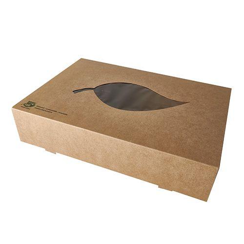 CARTONS TRAITEURS PAPSTAR PURE FAIR MARRON AVEC FENÊTRE - 464 X 313