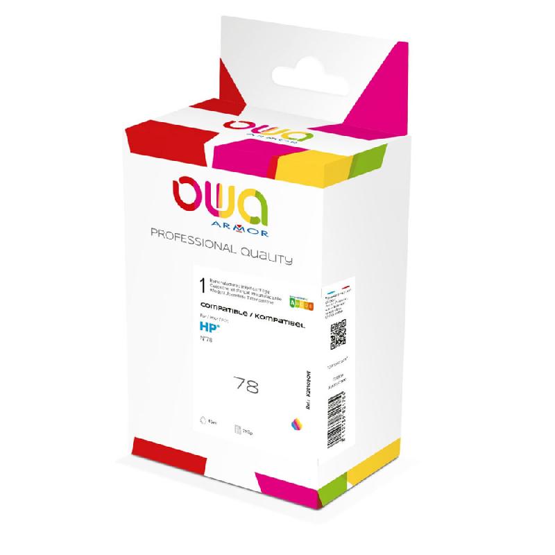 CARTOUCHE D'ENCRE REMANUFACTUREE OWA - COMPATIBLE POUR HP 78 C6578D - TRICOLORE
