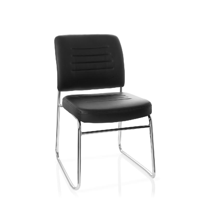 Chaise de conférénce / Chaise visiteur / Chaise TONSO V simili cuir noir hjh OFFICE - noir plastique 706770_0