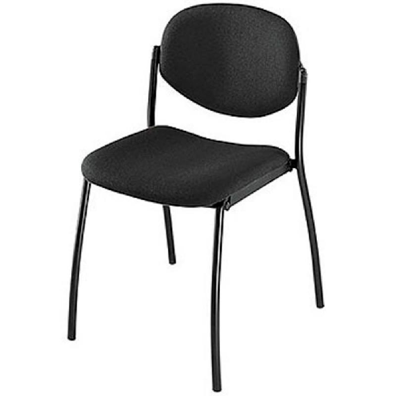 CHAISE VISITEUR LEXIA - TISSU - NOIR - PIEDS METAL NOIRS - LOT DE 2