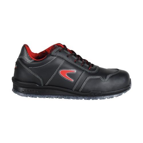 CHAUSSURES DE SÉCURITÉ BASSES EN CUIR ZATOPEK S3 SRC - NOIR ET ROUGE - TAILLE 44 COFRA