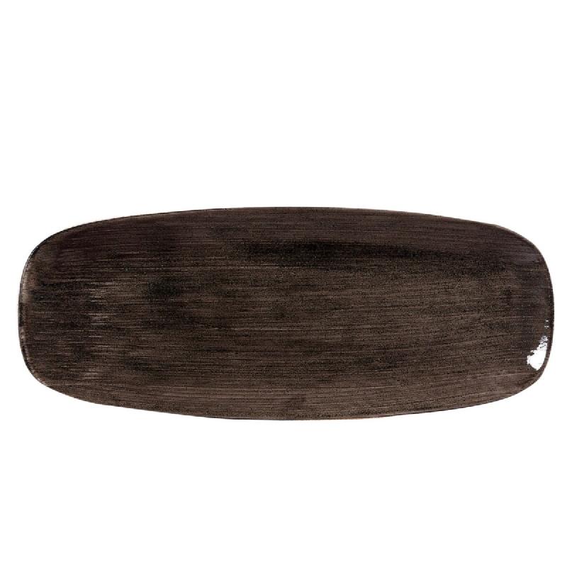 Churchill 6 x Plaque Chef's rectangulaire 35,5x18,9cm STONECAST PATINA iron black - noir porcelaine paibxo141_0