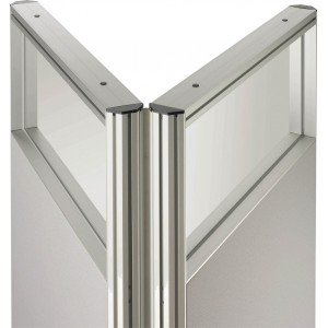 Cloisons acoustiques de bureaux - charnière angle variable - aluminium anodisé naturel, normées GS et NF D 62 041_0