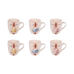 Coffret de 6 tasses Barista 23 cl -  Décoré Rond Porcelaine Table Passion 11.5x7.8 cm - multicolore porcelaine 3106232313257_0
