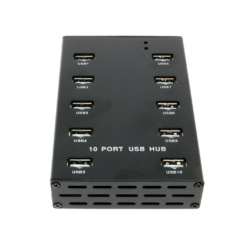 Concentrateur de charge USB 2.0 - 10 ports USB-A - 12V 5A - Alliage d'aluminium - Bravour®_0