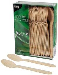 CUILLÈRE EN BOIS 'PURE', LONGUEUR: 157 MM, PAR 100 - LOT DE 2