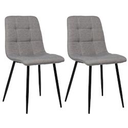 Décoshop26 - Lot de 2 chaises de salle à manger en tissu gris pieds métal noir mat style moderne CDS101105 - gris 3000492169602_0