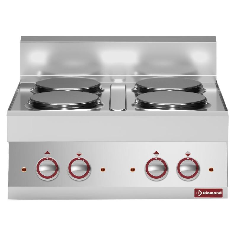 Diamond - Cuisinière électrique 4 plaques rondes -top- - réf. E65/4P7T-N - gris AKS-E65/4P7T-N_0