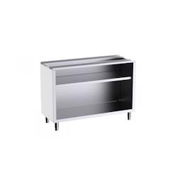 Distform - Table inox de comptoir avec 1 étagère sans plan de travail - Gamme 600 - Acier inoxydable 1500x600x600 mm - 641094517083_0