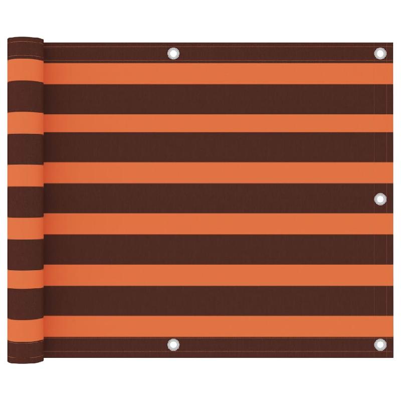 ÉCRAN DE BALCON BRISE PARE VUE PROTECTION CONFIDENTIALITÉ 75 X 500 CM TISSU OXFORD ORANGE ET MARRON 02_0010321_0