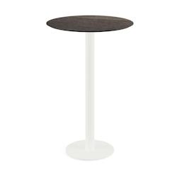 Essentials Urban mange-debout avec piètement blanc + plateau HPL aspect bois Ø70 cm - Veba - Bois Foncé - l0- L- P- h - marron 130051470_0