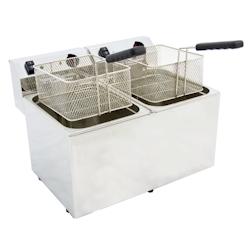 Friteuse electrique 8+8 litres de table - 530x495x325 mm - 7000 W 230/1V - 44880101 Eurast - inox 44880101_0