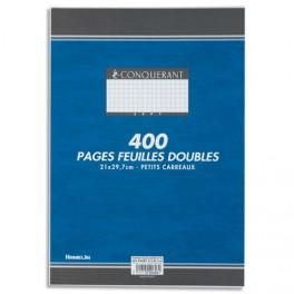 HAMELIN COPIES DOUBLES NON PERFORÉES BLANCHES 21X29,7CM 400PAGES 5X5 70G - SOUS ÉTUIS CONQUERANT SEPT