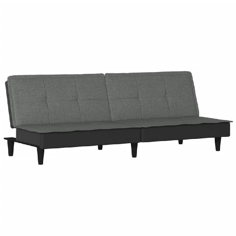 Helloshop26 - Canapé-lit 200 x 89 x 70 cm tissu gris foncé 02_0020410 - gris polyester 3001088988003_0