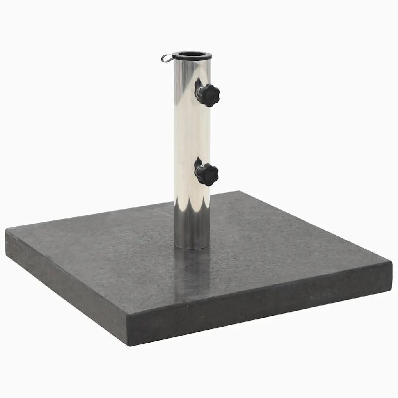 Helloshop26 - Socle de parasol carré 45 x 45 x 5 cm robuste et stable utilisation extérieure finition mate en granit noir 02_0045906 - noir inox 300_0