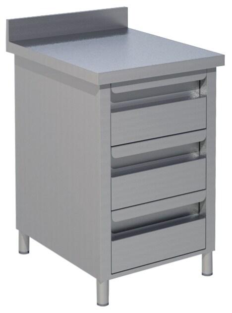 KBS Gastrotechnik KBS Armoire à tiroirs 3 tiroirs 500x600x850 mm avec rebord inox - 90611101_0