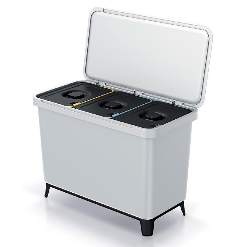 Keden Systema - Poubelle à 3 Compartiments 10L chacun de couleur Blanche - blanc plastique ZA5521_0