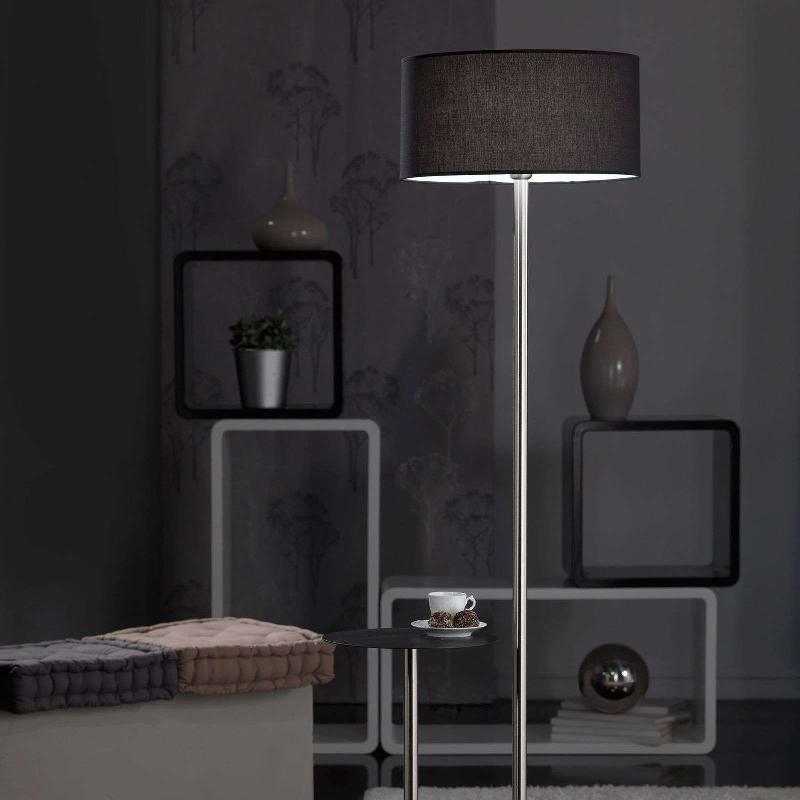 ONLI LAMPE SUR PIED PONGO AVEC ABAT-JOUR EN TISSU ET TABLETTE