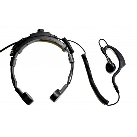 Laryngophone avec contour d'oreille pour talkies - as-48cr-2d-21-m1