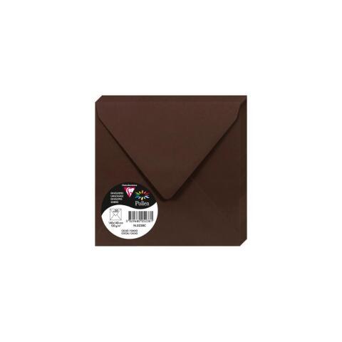 LOT DE 2 - PAQUET DE 20 ENVELOPPES POLLEN 140X140MM 120G/M2 - CACAO