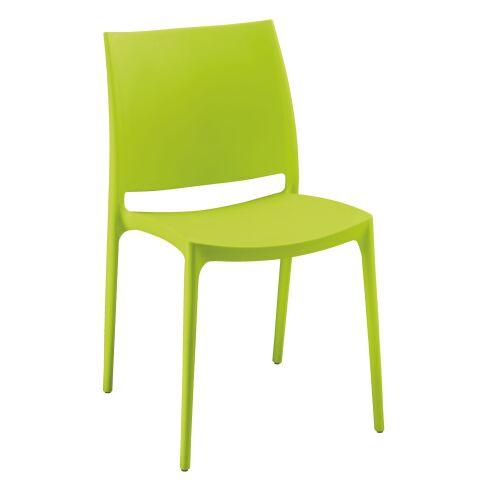 LOT DE 4 - CHAISE BRUNEAU ELYA - POLYPROPYLÈNE VERT ANIS