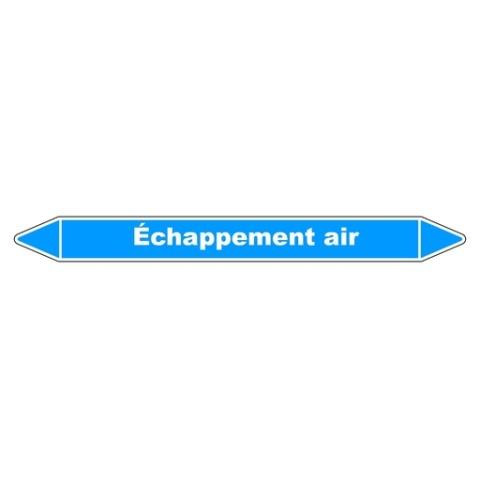 LOT DE 5 - MARQUEUR DE TUYAUTERIE - AIR COMPRIMÉ ÉCHAPPEMENT - VINYLE LAMINÉ 450 X 52 MM