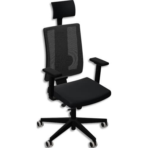Nowy fauteuil de bureau - mécanisme synchrone - tissu polyester non feu EN1021.1 et 2 - Oeko-Tex - roulettes Ø 65 mm_0