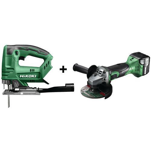 PACK SCIE SAUTEUSE 18V + MEULEUSE D'ANGLE Ø125MM 18V 5AH