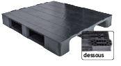 Palette en plastique médium - PAL163PI1210006 - 1200x1000x150 mm - PP recyclé - Plateau plein avec rebords_0