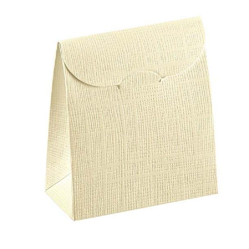 Pochette cadeau carton effet soie ivoire 17x7x23,5cm - par 10_0