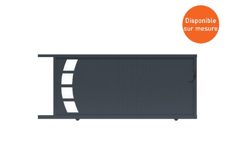 Portail coulissant plein finition aluminium - 3250 / 1400_0