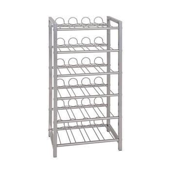 Casier range-bouteille 'Small' - acier alu argent - 6 supports pour environ 42 bouteilles 0,50L_0