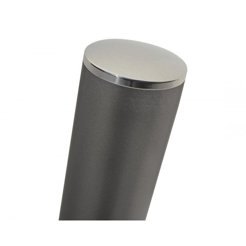 Potelet inclinable en acier Ø 76 mm - Pommeau inox brossé - Inclinaison 45°_0