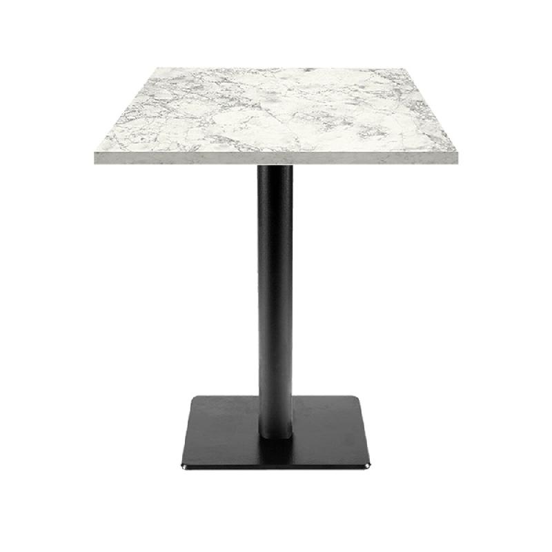 RestooTab - Table Milan T 60x60cm décor marbre bianca luna - blanc fonte TB-MIT-6060M-MB.LUNA_0