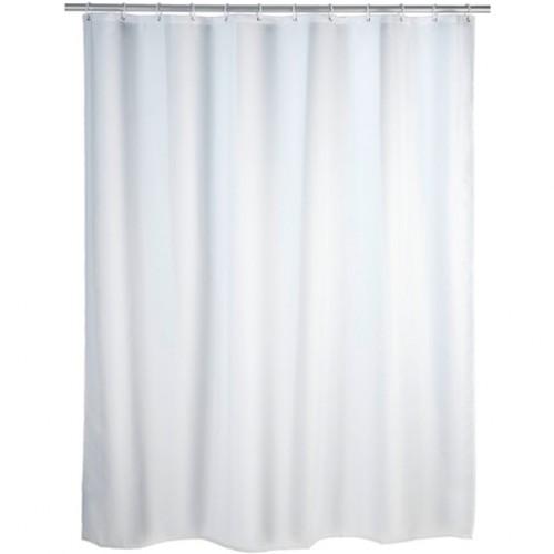 RIDEAU DE DOUCHE ANTI-MOISISSURE COULEUR UNIE - 180 X 200 CM - BLANC WENKO