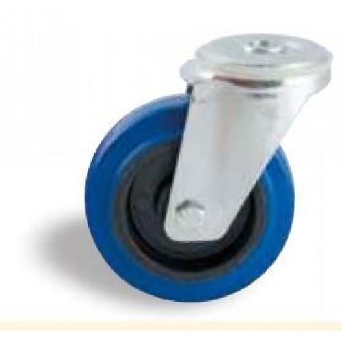 ROULETTE PIVOTANTE À OEIL BLEU 80 MM- CHARGE 100 KG - ROULEMENTS À ROULEAUX AVL