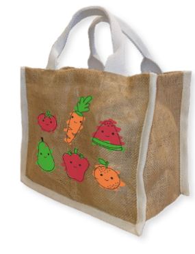 Sac réutilisable en fibre de jute naturel - sans lamination - avec poignées en coton biologique_0