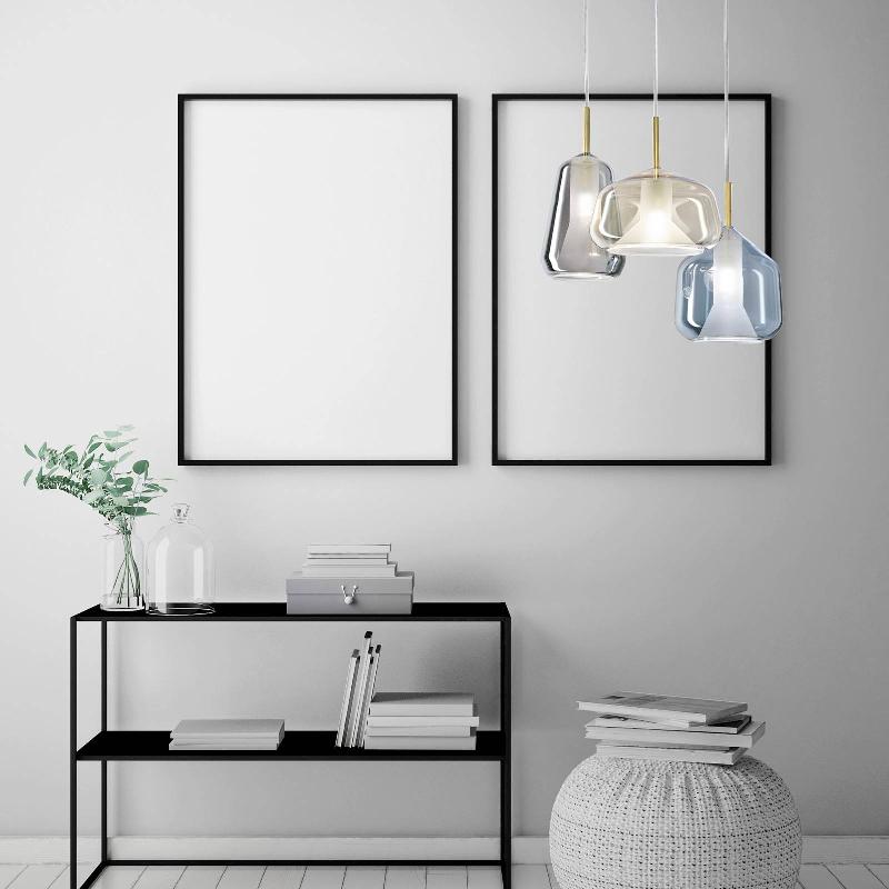 SFORZIN SUSPENSION X-RAY À 3 LAMPES GRISE/MIEL/BLEUE